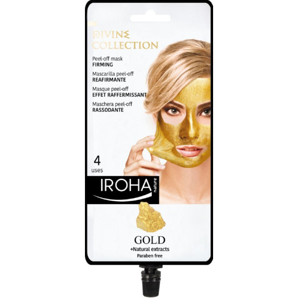 Pinguldav näomask Iroha Divine Collection Peel-off Mask 24K Gold, peel-off, 4 korda