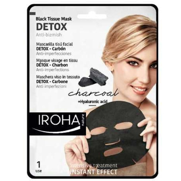 Detoksifitseeriv näomask IROHA BlackTissue Detox Facial Mask Söe, söega, paber 23 ml