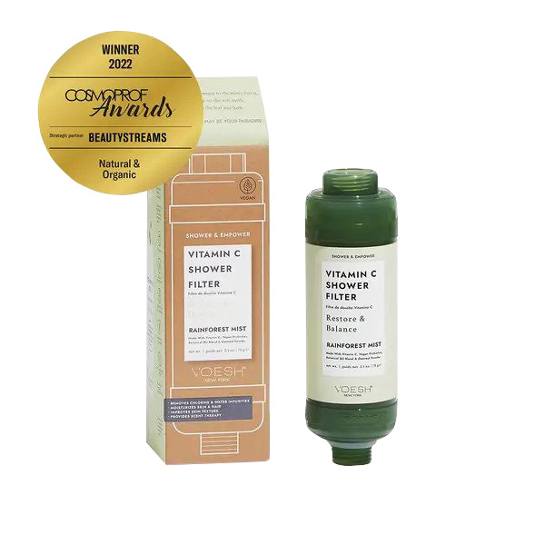 C-vitamiiniga küllastunud dušifilter Voesh Shower & Empower C-vitamiini dušifilter Rainforest Mist, 70 g