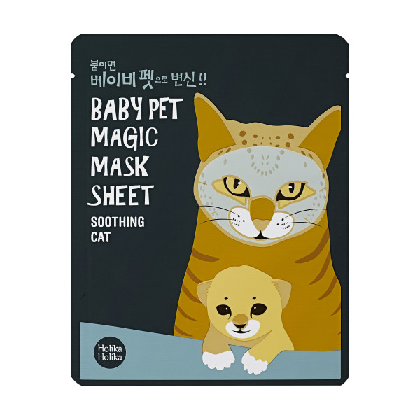 Holika Holika Baby Pet Magic Mask Sheet (Cat) näonahka rahustav lehtmask, 22 ml