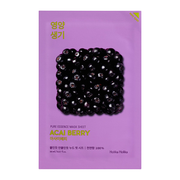 Holika Holika Pure Essence Mask Sheet - Acai Berry lehtmask acai marja ekstraktiga, 20 ml