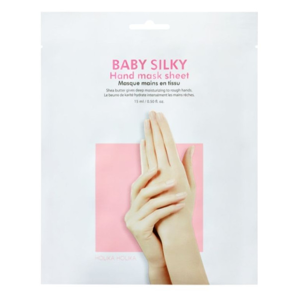 Kätemask Holika Holika Baby Silky Hand Mask Sheet, küllastunud sheavõiga, 15 ml