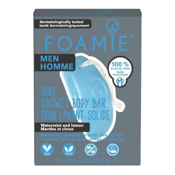 Foamie 3 in 1 Shower Body Bar For Men pakub päevale piparmündi ja sidruniga