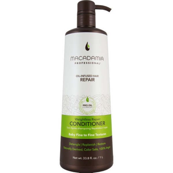 Macadamia Weightless Repair Conditioner, kaaluta juukseid niisutav palsam, 1000 ml