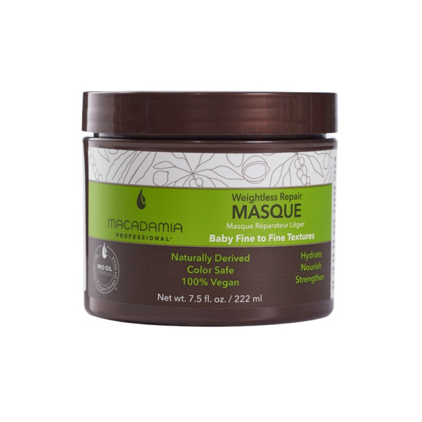 Macadamia Weightless Repair Masque mittekaaluv niisutav juuksemask, 222 ml