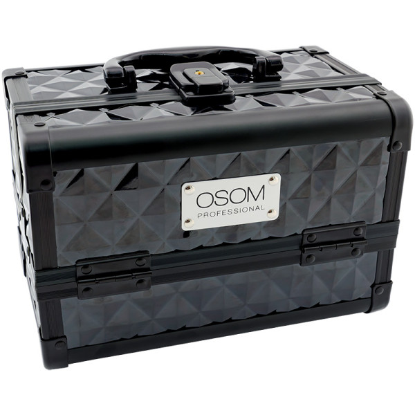 OSOM Professional Osom DB-096S plastikust kohver alumiiniumviimistlusega, must