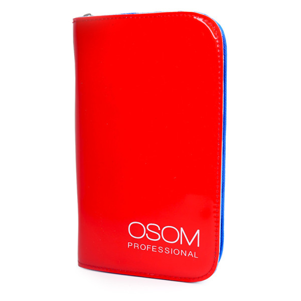 Osom Professional Red Scissor Case OSOMCASERED kohver kääride jaoks, punane värv, 2 kääri ja kamm