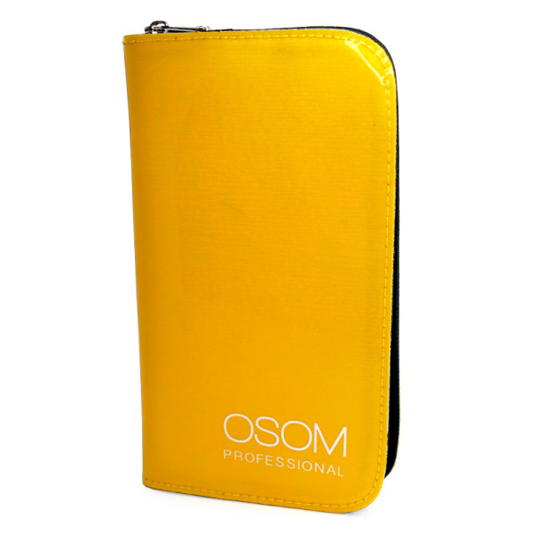 Osom Professional Yellow Scissor Case OSOMCASEYE kohver kääride jaoks, kollast värvi, 2 kääri ja kamm