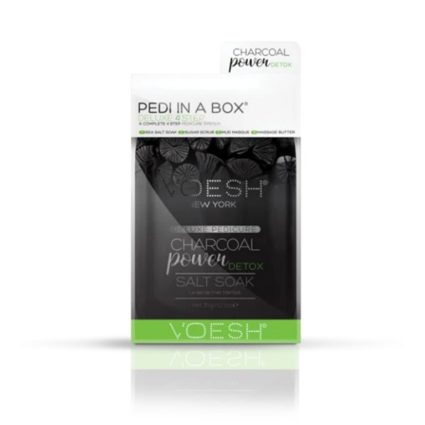 Jalahooldus Voesh Pedi In A Box 4 in 1 Charcoal Power detox, söega, puhastab ja detoksifitseerib jalgade nahka