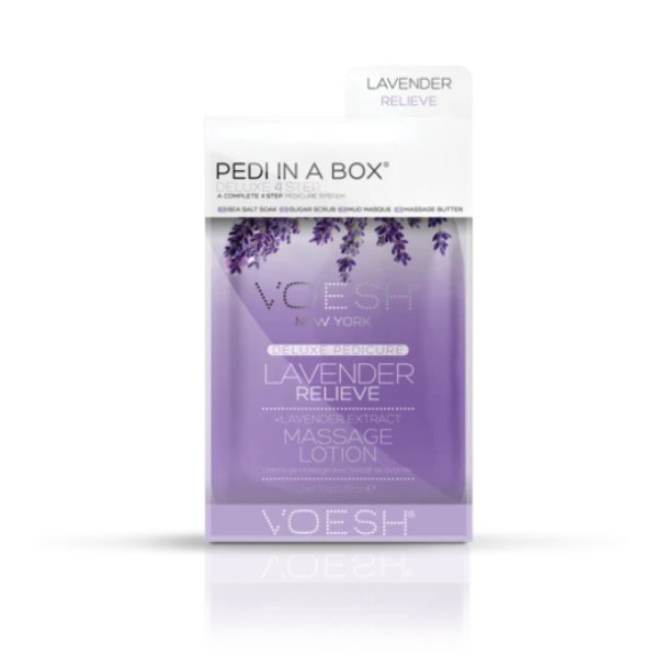 Jalahooldus Voesh Pedi In A Box 4 in 1 Lavendel Relieve, lavendli ekstraktidega, leevendab ja elustab jalgu