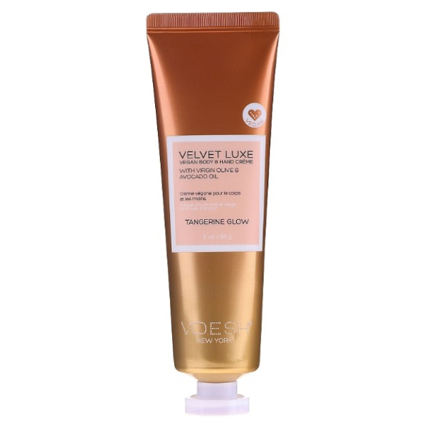 Käte- ja kehakreem Voesh Velvet Luxe Tangerine Glow, oliivi- ja avokaadoõliga, 85 g