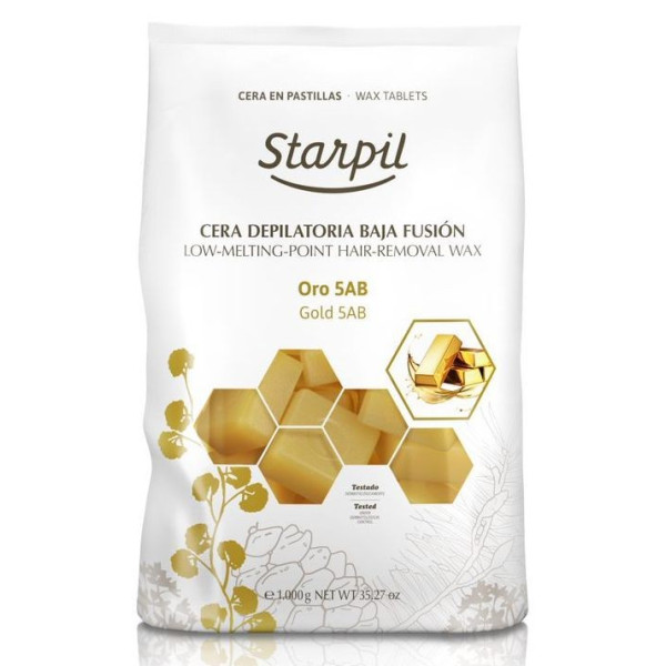 Madala temperatuuriga sulav vaha depilatsiooniks Starpil, kullaosakestega, 1 kg