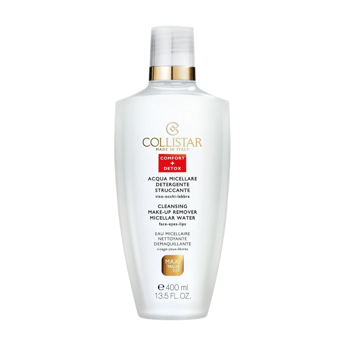 Collistar Aacqua Micellare Detergente Struccante Makeup Removing Micellar Water For All Skin Types, 400 ml