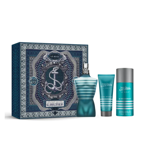 Jean Paul Gaultier Le Male komplekt meestele (EDT, 125 ml + dušigeel, 75 ml + deodorant, 150 ml)