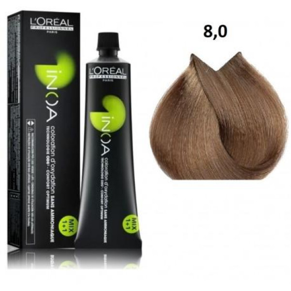 L'Oréal Professionnel Inoa Color juuksevärv, toon: 8.0 Deep Light Blonde, 60 g