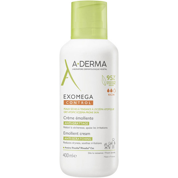 A Derma Exomega Control Emollient Cream näo- ja kehakreem kuivale nahale, 400 ml