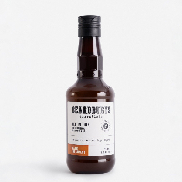 Beardburys Essentials kõik ühes šampoon, palsam ja geelšampoon, palsam ja dušigeel, 250 ml