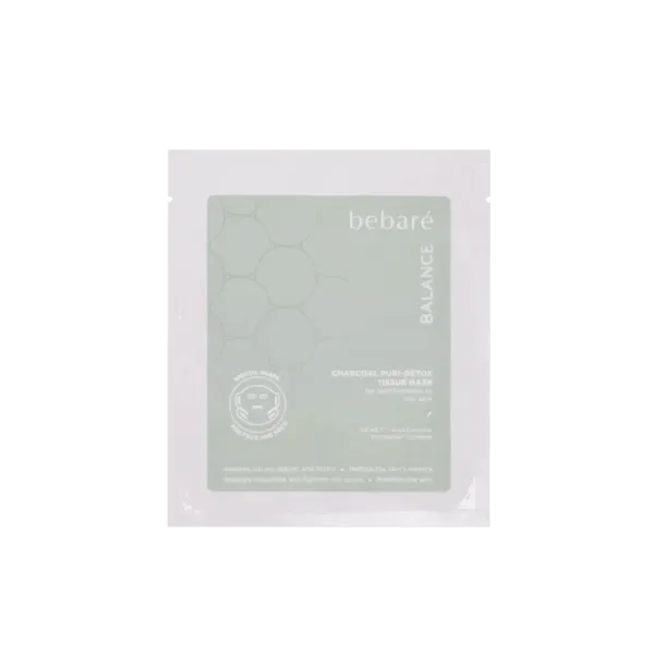 Bebaré Balance Charcoal Puri-Detox Tissue Mask detoksifitseeriv söemask, 23 ml