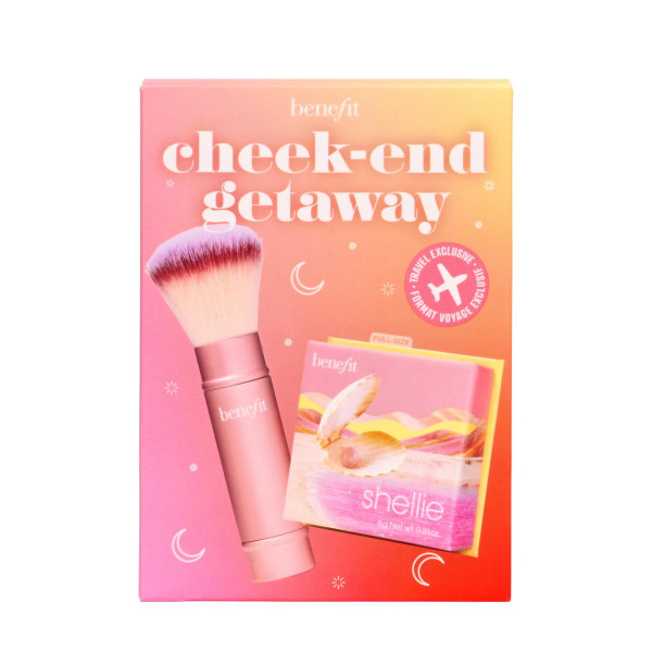 Benefit Cheek-End Getaway komplekt (Shellie põsepuna, 6 g + Multitasking Cheek Brush)