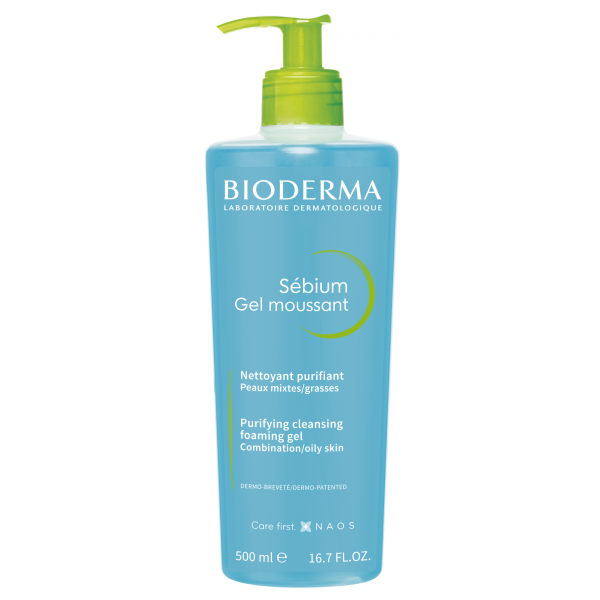 Bioderma Sébium Foaming Gel Moussant õrn puhastusvahend, 500 ml