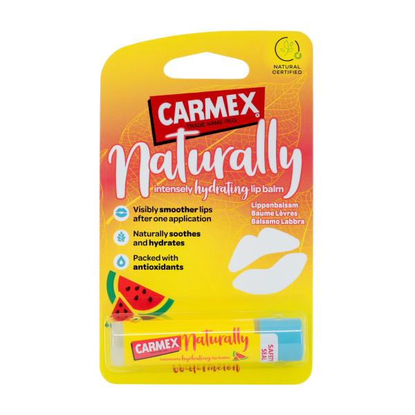 Carmex Naturally Lip Balm Watermelon niisutav huulepalsam arbuusi maitsega, 4,25 g