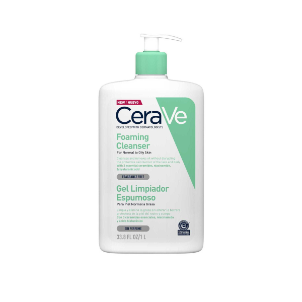 Cerave Foaming Cleansing Gel vahutav näo- ja kehapesuvahend normaalsele ja rasusele nahale, 1000 ml