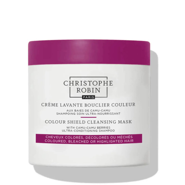 Christophe Robin COLOR SHIELD puhastav mask Camu-Camu marjadega värvitud juustele, 250 ml