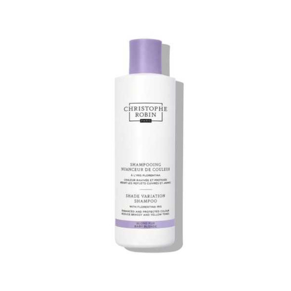 Christophe Robin SHADE VARIATION šampoon kollaste toonide neutraliseerimiseks FLORENTINA IRIS tooniga, 250 ml