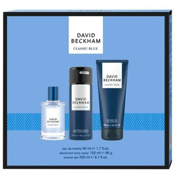 David Beckham Classic Blue komplekt meestele (EDT, 50 ml + dušigeel, 200 ml + deodorant, 150 ml)