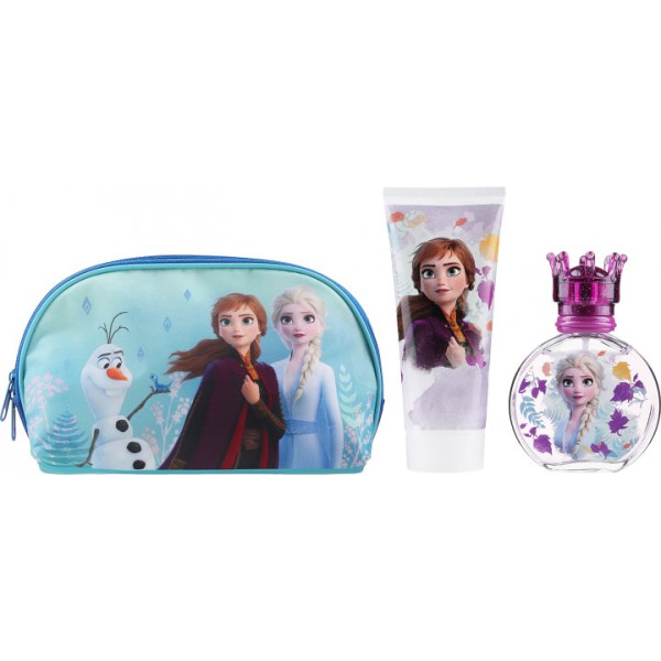 Disney Frozen II laste kosmeetikakomplekt (EDT tualettvesi, 50 ml + dušigeel, 100 ml + kosmeetika)