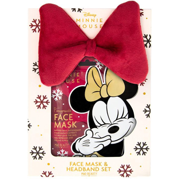 Disneyy Mad Beauty Minnie Mouse peapael ja granaatõuna näomask Duo Set näomaski ja peapaela komplekt