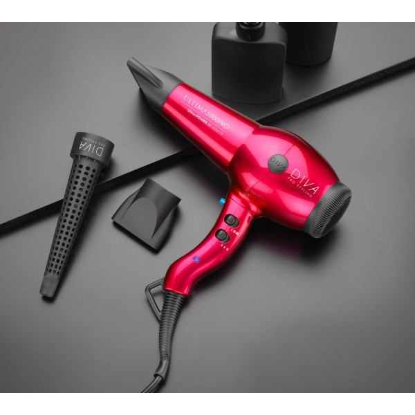 Diva Pro Styling Veloce 3800 Pro Hair Dryer Punane föön, punane värv