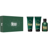 Dsquared2 Green Wood komplekt meestele (EDT, 100 ml + dušigeel, 100 ml + habemeajamisjärgne palsam, 100 ml)