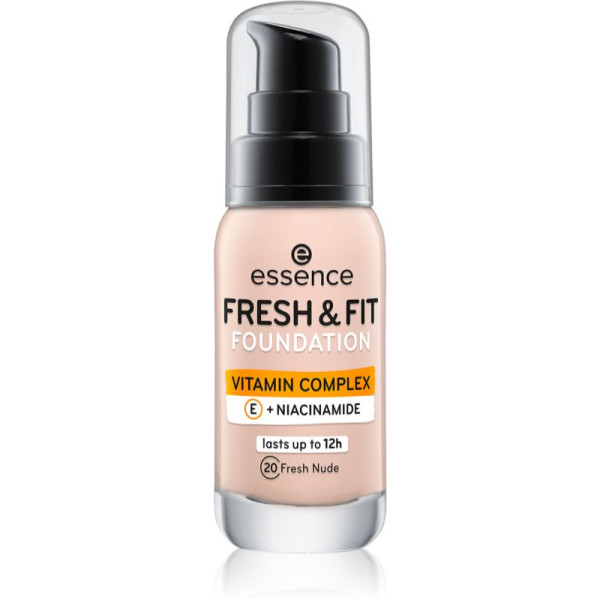 Essence Cosmetics Fresh & Fit Foundation kreempuuder, toon: 20-Fresh Nude, 30 ml