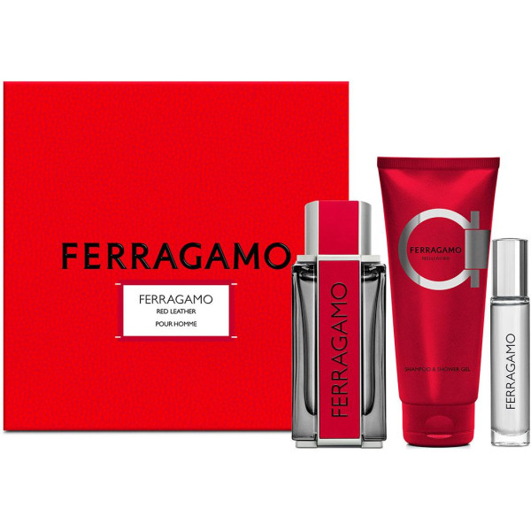 Ferragamo Ferragamo Red Leather komplekt meestele (EDP, 100 ml + šampoon ja dušigeel, 100 ml + EDP, 10 ml)