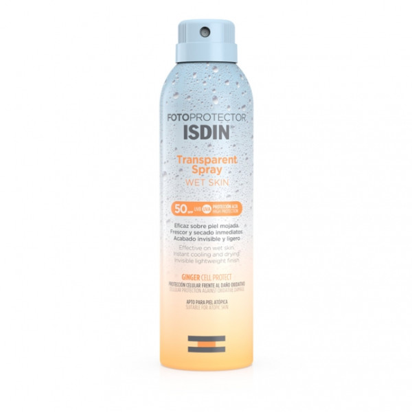 Fotoprotector Isdin Transparent Spray Wet Skin SPF 50 päikesekaitsega kehasprei, 250 ml