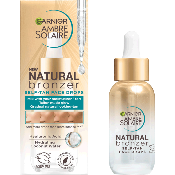 Garnier Ambre Solaire Natural Bronzer Self-Tan Face Drops isepruunistavad näotilgad, 30 ml