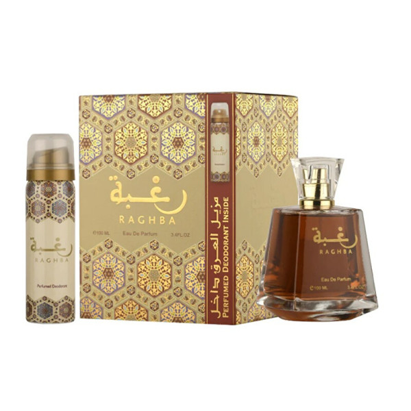 Lattafa Raghba komplekt Unisex (EDP, 100 ml + deodorant, 50 ml)