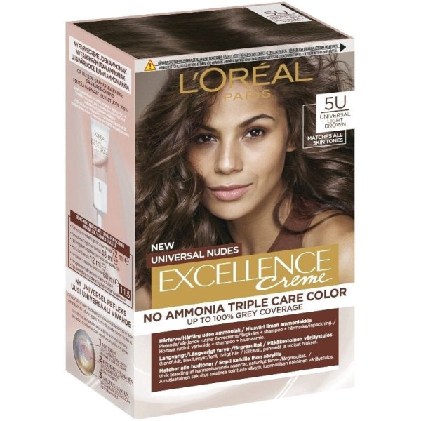 L'Oréal Paris Excellence Creme Hair Color kauapüsiv juuksevärv, 5U helepruun 48 ml