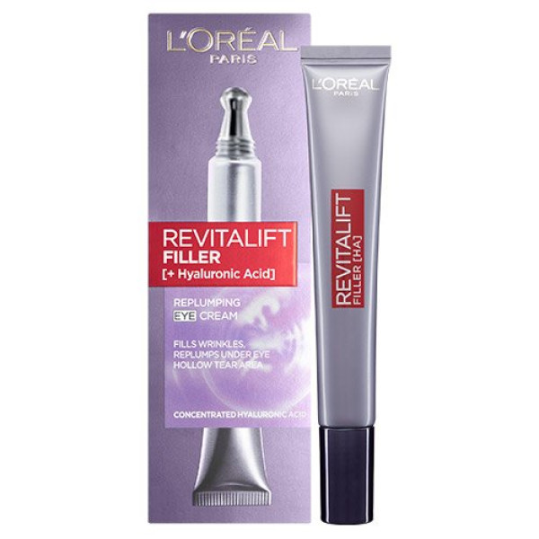 L'Oréal Paris Filler Renew + Hyaluronic Acid Anti-Ageing & Replumping Eye Cream silmaümbruskreem, 15 ml