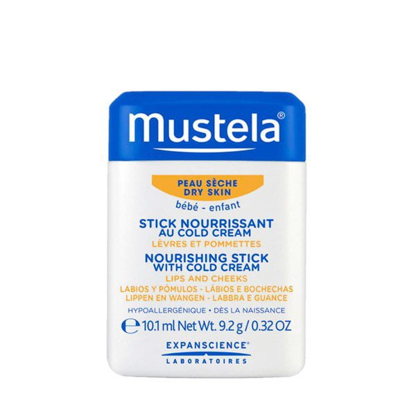 Mustela Bebe Nourishing Stick Cold Lips And Cheeks Cream toitev näopliiats, 9,2 g