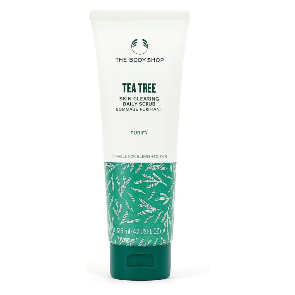 The Body Shop Tea Tree Skin Clearing Daily Scrub teepuu näokoorija, 125 ml