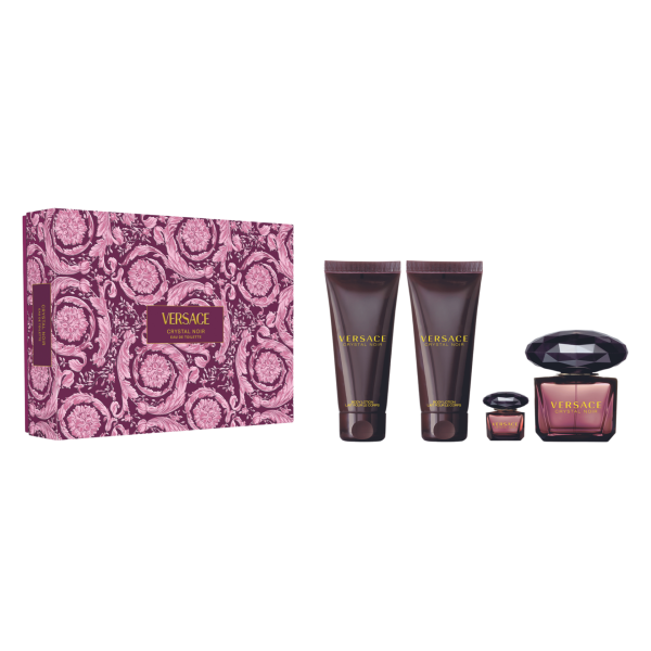 Versace Crystal Noir komplekt naistele (EDP, 90 ml + kehakreem, 100 ml + dušigeel, 100 ml + EDP, 5 ml)