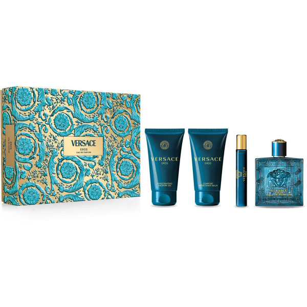 Versace Eros kinkekomplekt meestele (EDP, 100 ml + dušigeel, 75 ml + habemeajamisjärgne palsam, 75 ml + EDP, 10 ml)