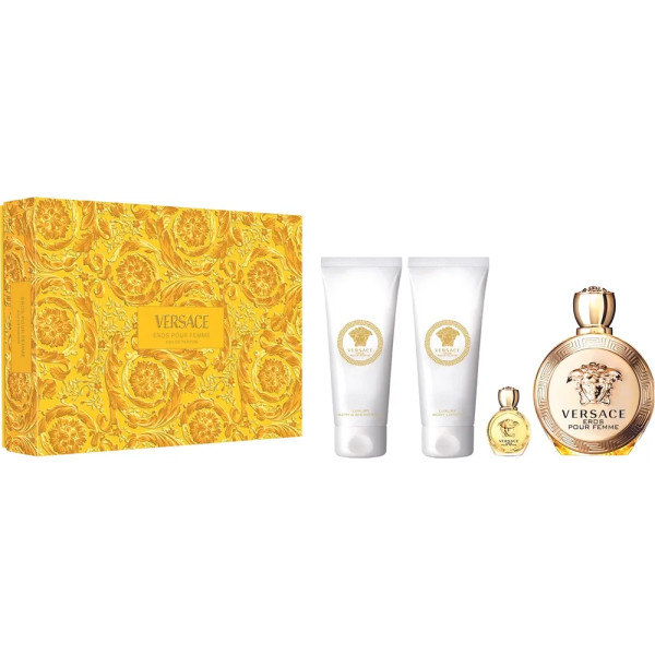 Versace Eros Pour Femme komplekt naistele (EDP, 100 ml + EDP, 5 ml + dušigeel, 100 ml + kehakreem, 100 ml)