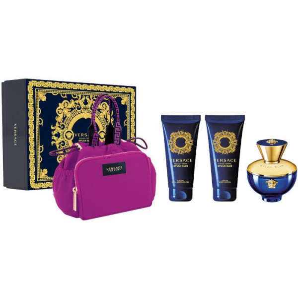 Versace Pour Femme Dylan Blue komplekt naistele (EDP, 100 ml + kehakreem, 100 ml + dušigeel, 100 ml + käekott)