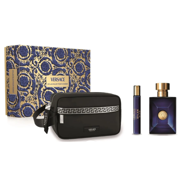 Versace Pour Homme Dylan Blue komplekt meestele (EDT, 100 ml + EDT, 10 ml + kosmeetikakott)