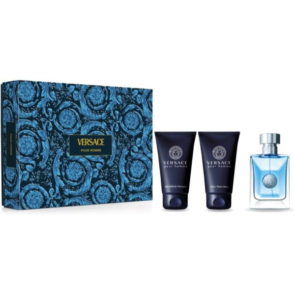 Versace Pour Homme komplekt meestele (EDT, 50 ml + habemeajamisjärgne palsam, 50 ml + keha- ja juuksešampoon, 50 ml)