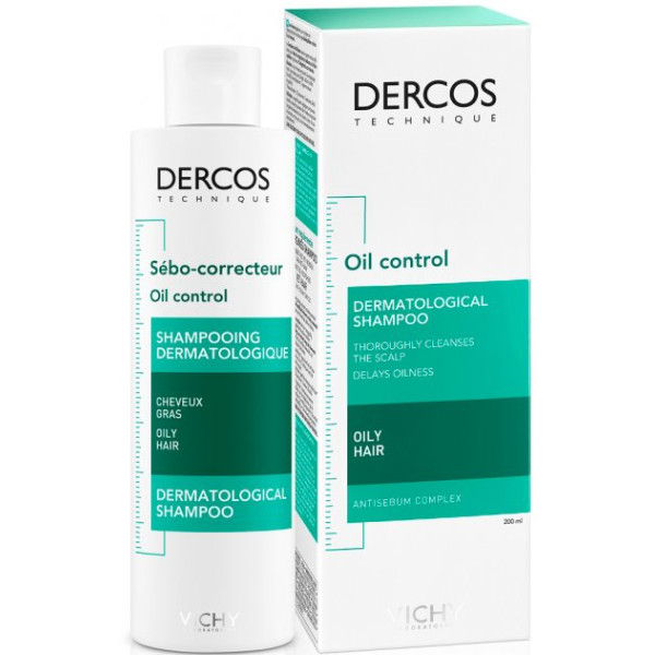 Vichy Dercos Oil Control Treatment Shampoo šampoon rasustele juustele, 200 ml