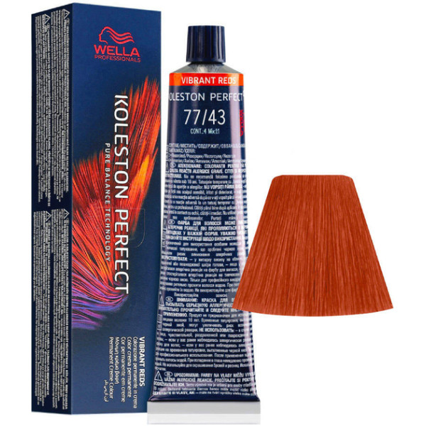 Wella Professionals Koleston Perfect Me+ Vibrant Reds 77/43 Medium Intense Blonde Golden Copper juuksevärv, 60 ml 